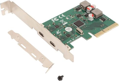 بطاقة توسيع PCI E إلى USB3.1، بطاقة توسيع PCI Express 4X إلى USB 3.1 الجيل الثاني بسرعة نقل سريعة 10 جيجابت في الثانية ومنفذين بطاقة توسيع من النوع C للمكتب المنزلي in Saudi Arabia