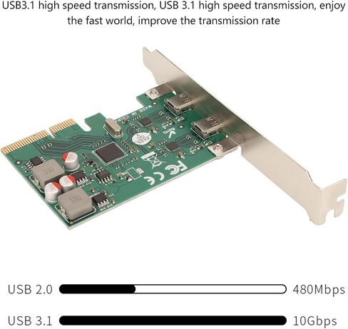 بطاقة توسيع PCI E إلى USB3.1، بطاقة توسيع PCI Express 4X إلى USB 3.1 الجيل الثاني بسرعة نقل سريعة 10 جيجابت في الثانية ومنفذين بطاقة توسيع من النوع C للمكتب المنزلي in Saudi Arabia