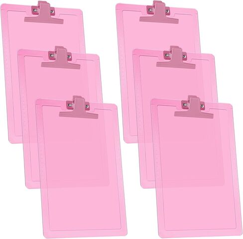 حجم حرف Acrimet Clipboard A4 (13 3/8 بوصة × 9 7/16 بوصة) مشبك معدني ممتاز مع مساطر جانبية (بلاستيك) (لون وردي) (6 عبوات) in Saudi Arabia