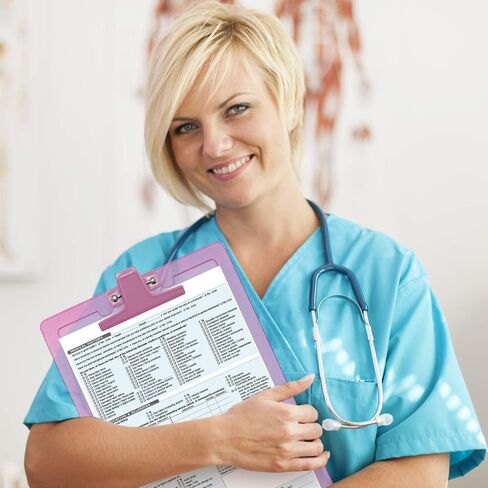 حجم حرف Acrimet Clipboard A4 (13 3/8 بوصة × 9 7/16 بوصة) مشبك معدني ممتاز مع مساطر جانبية (بلاستيك) (لون وردي) (6 عبوات) in Saudi Arabia