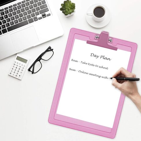 حجم حرف Acrimet Clipboard A4 (13 3/8 بوصة × 9 7/16 بوصة) مشبك معدني ممتاز مع مساطر جانبية (بلاستيك) (لون وردي) (6 عبوات) in Saudi Arabia