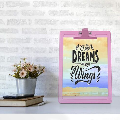 حجم حرف Acrimet Clipboard A4 (13 3/8 بوصة × 9 7/16 بوصة) مشبك معدني ممتاز مع مساطر جانبية (بلاستيك) (لون وردي) (6 عبوات) in Saudi Arabia
