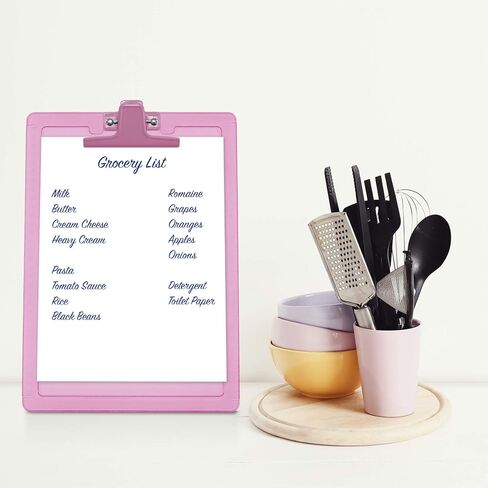 حجم حرف Acrimet Clipboard A4 (13 3/8 بوصة × 9 7/16 بوصة) مشبك معدني ممتاز مع مساطر جانبية (بلاستيك) (لون وردي) (6 عبوات) in Saudi Arabia