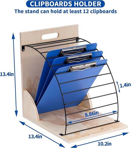 حامل حافظة من Yeshine، رف منظم للحافظة للفصول الدراسية، حامل تخزين لوحي محمول من الخشب والمعدن لمكتب المدرسة والمكتب، سهل التجميع، قم بتحويل مساحة العمل الخاصة بك in Kuwait