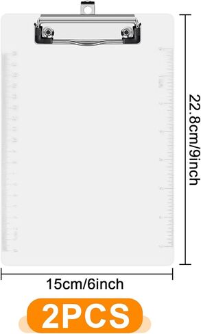 2 حزمة من البلاستيك الشفاف للحافظة البلاستيكية الصغيرة للمذكرات مقاس 6 × 9 بوصة من الأكريليك مع مشبك منخفض وحلقة تعليق للفصول الدراسية المحمولة للأطفال وحجم الكلية in Kuwait