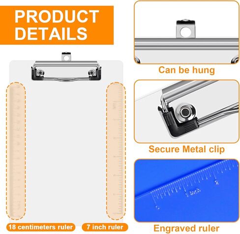 2 حزمة من البلاستيك الشفاف للحافظة البلاستيكية الصغيرة للمذكرات مقاس 6 × 9 بوصة من الأكريليك مع مشبك منخفض وحلقة تعليق للفصول الدراسية المحمولة للأطفال وحجم الكلية in Kuwait