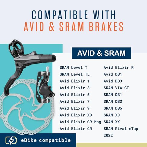 وسادات فرامل قرص MTB - متوافقة مع فرامل Avid، SRAM Elixir Level Rival AXS I الراتنج I 1 زوج I وسادات فرامل الأداء I لMTB والدراجات الإلكترونية I متوافقة بنسبة 100% مع SRAM Level T، Avid Elixir in Kuwait