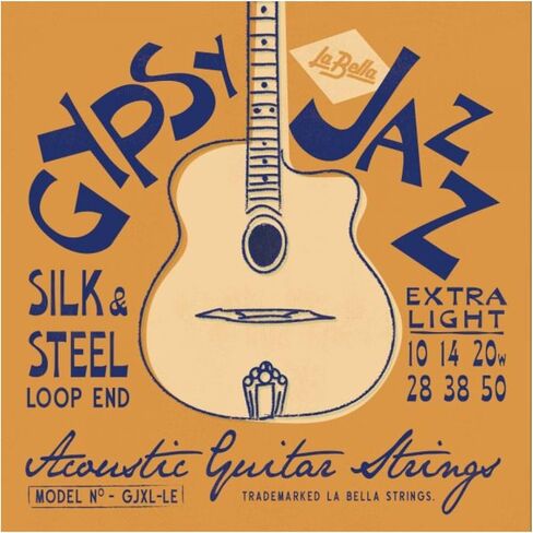 LaBella GJL-BE Gypsy Jazz Silk & Steel، خفيف - سلسلة جيتار صوتي بنهاية الكرة in Saudi Arabia