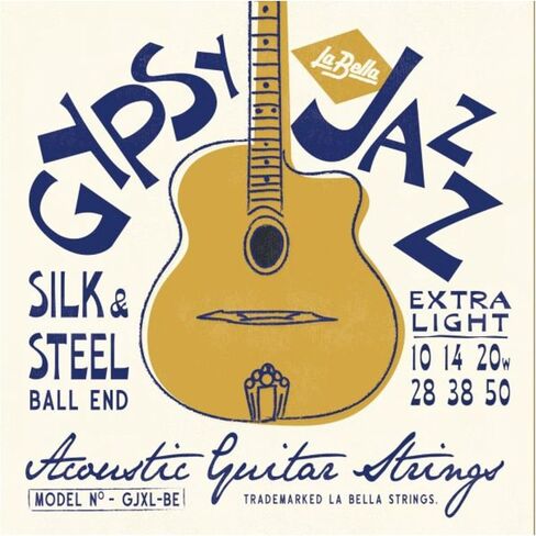 LaBella GJL-BE Gypsy Jazz Silk & Steel، خفيف - سلسلة جيتار صوتي بنهاية الكرة in Saudi Arabia