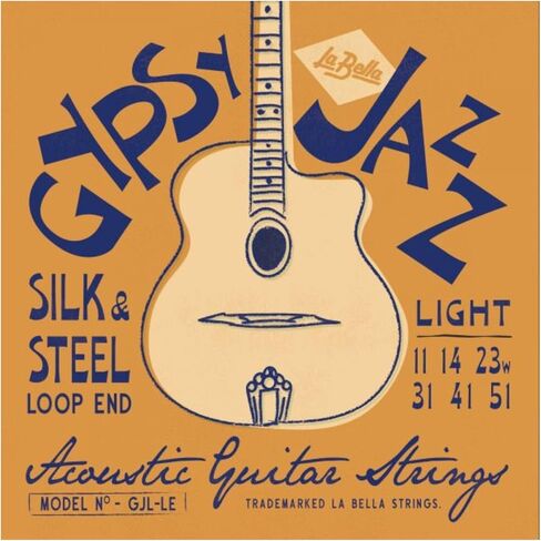 LaBella GJL-BE Gypsy Jazz Silk & Steel، خفيف - سلسلة جيتار صوتي بنهاية الكرة in Saudi Arabia