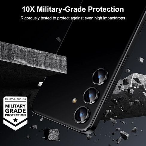 واقي عدسة الكاميرا WSKEN لهاتف Samsung Galaxy S24 Plus، زجاج مقسى رفيع للغاية مقاوم للخدش 9H مع ملحقات غطاء واقي شاشة الكاميرا بدائرة معدنية من الألومنيوم، ملون in Saudi Arabia