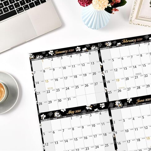 تقويم المسح الجاف 2024-2024 تقويم الحائط السنوي، يناير 2024 - ديسمبر 2024، 34.8 × 22.8 بوصة، تقويم سنوي مطوي 2024، تقويم حائط قابل للمسح، ذو وجهين in Kuwait