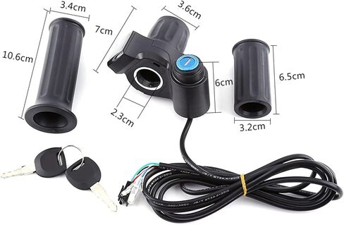 12V 84V Electric Bike Throttle Grip Handlebar Battery Voltage Half Twist Throttle with LED Display and Power Key Locker for Motorbike Motorcycle and E Bike in Saudi Arabia