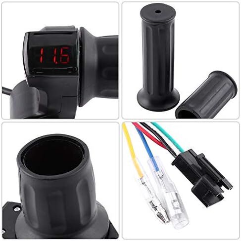12V 84V Electric Bike Throttle Grip Handlebar Battery Voltage Half Twist Throttle with LED Display and Power Key Locker for Motorbike Motorcycle and E Bike in Saudi Arabia