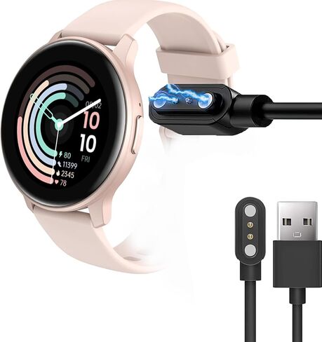 متوافق مع شاحن الساعة الذكية TOUCHELEX Gaea، شاحن بديل لكابل شحن USB مغناطيسي Lamshaw متوافق مع TOUCHELEX Gaea Series K802 1.28 بوصة ساعة ذكية (عبوتان-أسود + أسود) in Kuwait