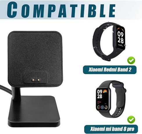 Charger Dock Compatible with Xiaomi mi Band 8 pro & Redmi Band 2 Smartwatch,Nightstand Charging Stand with 3.3 Feet USB Charger Cable fit for Xiaomi 8 pro Watch in Kuwait