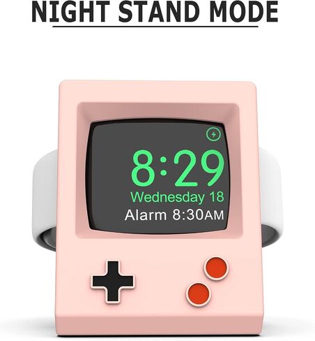 Charger Stand Compatible with Apple Watch Series Ultra/8/SE2/7/6/SE/5/4/3/2/1 (49mm, 45mm, 44mm, 42mm, 41mm, 40mm, 38mm), Durable Silicone, Compatible with Nightstand Mode (Classic White) in Saudi Arabia