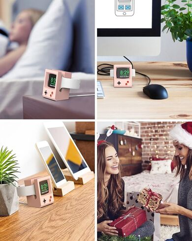 Charger Stand Compatible with Apple Watch Series Ultra/8/SE2/7/6/SE/5/4/3/2/1 (49mm, 45mm, 44mm, 42mm, 41mm, 40mm, 38mm), Durable Silicone, Compatible with Nightstand Mode (Classic White) in Saudi Arabia