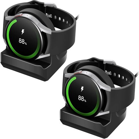 حامل مكون من قطعتين متوافق مع ساعة Samsung Galaxy Watch 6/6 Classic/Galaxy Watch 5 Pro / 5 شاحن، حامل شاحن سيليكون غير قابل للانزلاق مع فتحة إدارة الكابلات لساعة Galaxy Watch 5 40 مم/44 مم، ساعة 5 Pro in Kuwait