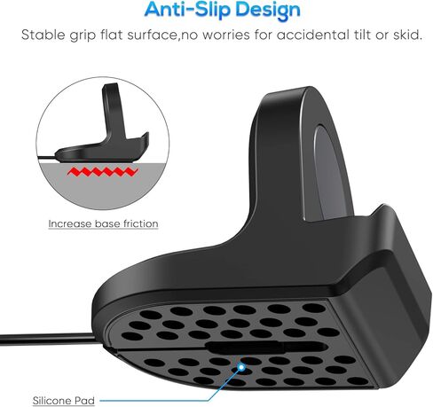 حامل مكون من قطعتين متوافق مع ساعة Samsung Galaxy Watch 6/6 Classic/Galaxy Watch 5 Pro / 5 شاحن، حامل شاحن سيليكون غير قابل للانزلاق مع فتحة إدارة الكابلات لساعة Galaxy Watch 5 40 مم/44 مم، ساعة 5 Pro in Kuwait