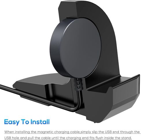 حامل مكون من قطعتين متوافق مع ساعة Samsung Galaxy Watch 6/6 Classic/Galaxy Watch 5 Pro / 5 شاحن، حامل شاحن سيليكون غير قابل للانزلاق مع فتحة إدارة الكابلات لساعة Galaxy Watch 5 40 مم/44 مم، ساعة 5 Pro in Kuwait