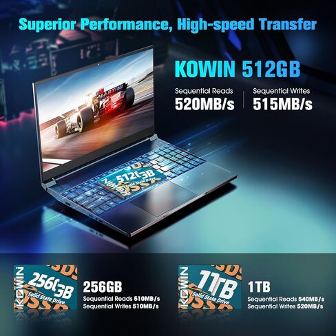 محرك أقراص الحالة الصلبة الداخلي SSD 512GB SATA III مقاس 2.5 بوصة، سرعة قراءة تصل إلى 520 ميجابايت/ثانية، متوافق مع أجهزة الكمبيوتر المحمول والكمبيوتر الشخصي in Kuwait