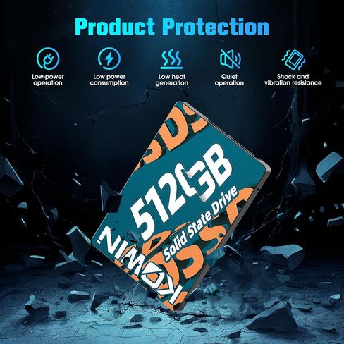 محرك أقراص الحالة الصلبة الداخلي SSD 512GB SATA III مقاس 2.5 بوصة، سرعة قراءة تصل إلى 520 ميجابايت/ثانية، متوافق مع أجهزة الكمبيوتر المحمول والكمبيوتر الشخصي in Kuwait