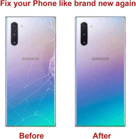 بديل الزجاج الخلفي الخلفي لهاتف Samsung Galaxy Note 10 مقاس 6.3 بوصة مع مجموعة أدوات إصلاح ولاصق مثبت مسبقًا (Aura Glow) in Saudi Arabia