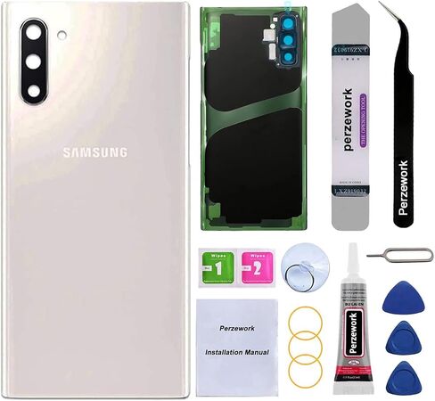 بديل الزجاج الخلفي الخلفي لهاتف Samsung Galaxy Note 10 مقاس 6.3 بوصة مع مجموعة أدوات إصلاح ولاصق مثبت مسبقًا (Aura Glow) in Saudi Arabia