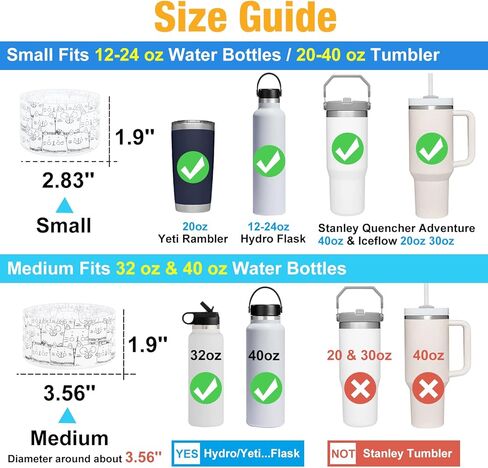 Desing Wish Cat Silicone Boot Compatible with 12-24oz/ 32oz 40oz Hydro Flask, Thermoflask, Iron Flask, Stanley Tumbler Water Bottles Anti Bumping Protective Water Bottle Boot in Kuwait