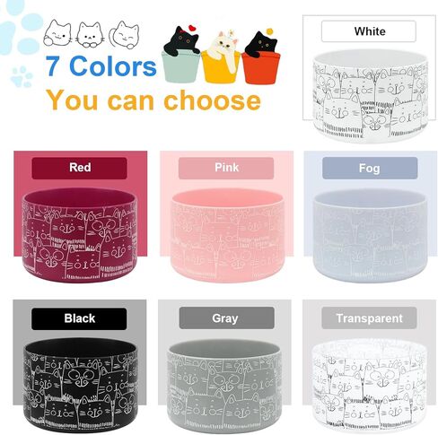 Desing Wish Cat Silicone Boot Compatible with 12-24oz/ 32oz 40oz Hydro Flask, Thermoflask, Iron Flask, Stanley Tumbler Water Bottles Anti Bumping Protective Water Bottle Boot in Kuwait