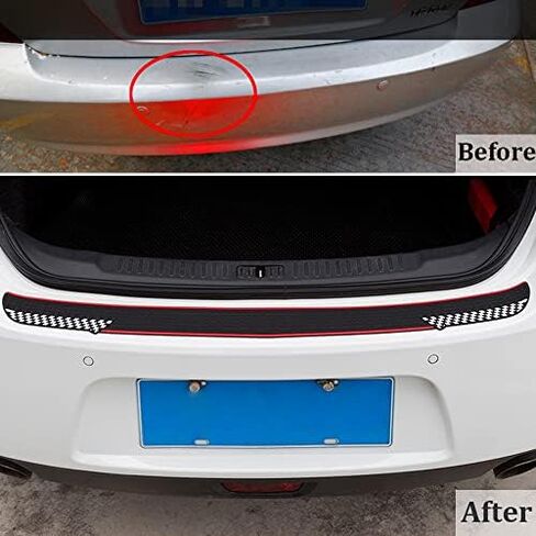 Pincuttee Rear Bumper Protector Guard for Car,Black Rubber Scratch,Resistant Trunk Door Entry Guards,Accessories Trim Cover,35.4"X2.87" for Most of Car&SUV(1 Pack,Black Sport) in Saudi Arabia