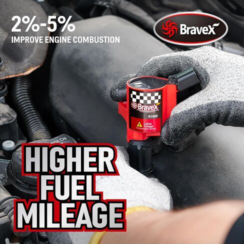 حزمة ملف الإشعال وقابس الإشعال SP479 - ترقية 15% المزيد من الطاقة لسيارة Ford F-150 F-250 F-350 4.6L 5.4L V8 CROWN VICTORIA EXPEDITION MUSTANG LINCOLN MERCURY متوافق مع DG508 DG457 DG472 (أحمر) in Kuwait