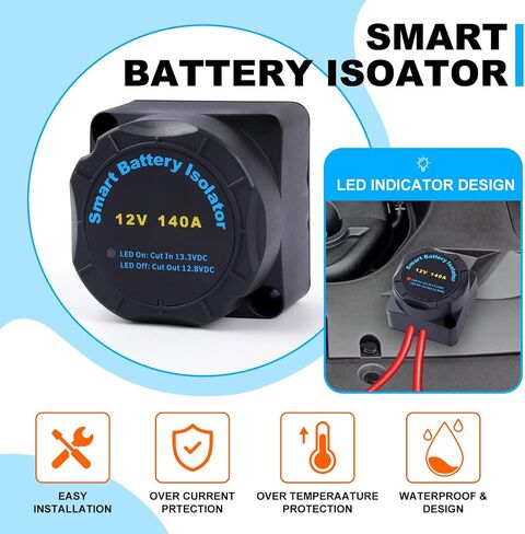 مرحل حساس للجهد، Zhushan 12v 140amp مرحل حساس للجهد، عازل بطارية ذكي مزدوج يستخدم للعرض الرقمي لقارب البخار RV Yacht Steam Boat المعزل الذكي للبطارية المزدوجة in Kuwait