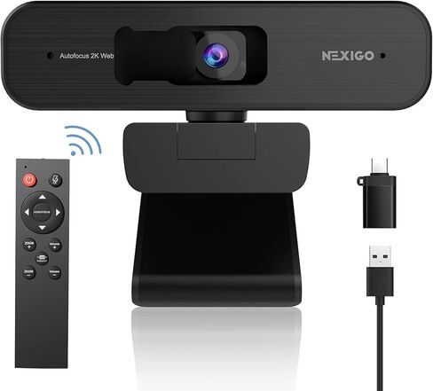 Zoom Certified, NexiGo N940P 2K Zoomable Webcam with Remote and Software Controls | Sony Sensor | 1080P@ 60FPS | 3X Zoom in | Dual Stereo Microphone, for Zoom/Skype/Teams/Webex (Black) (Renewed) in Saudi Arabia