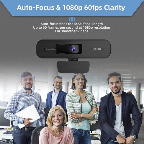 Zoom Certified, NexiGo N940P 2K Zoomable Webcam with Remote and Software Controls | Sony Sensor | 1080P@ 60FPS | 3X Zoom in | Dual Stereo Microphone, for Zoom/Skype/Teams/Webex (Black) (Renewed) in Saudi Arabia