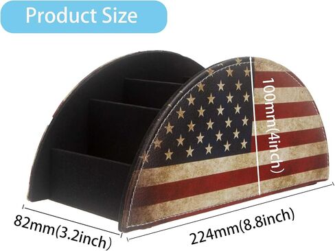 Pack of 1 American Flag Remote Control Holder,Leather Remote Caddy Desktop Organizer with 5 Compartments,Table Night Table Storage Home Accessories for Make up Brush,Mobile Phone,Pen in Saudi Arabia