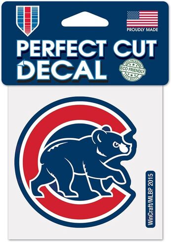 ملصق ملون من MLB Chicago Cubs 05817115، مقاس 10.16 سم × 10.16 سم، أسود in Saudi Arabia