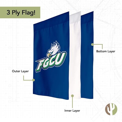 لافتة علم حديقة جامعة فلوريدا جلف كوست FGCU Eagles 100% بوليستر (تصميم A) in Saudi Arabia