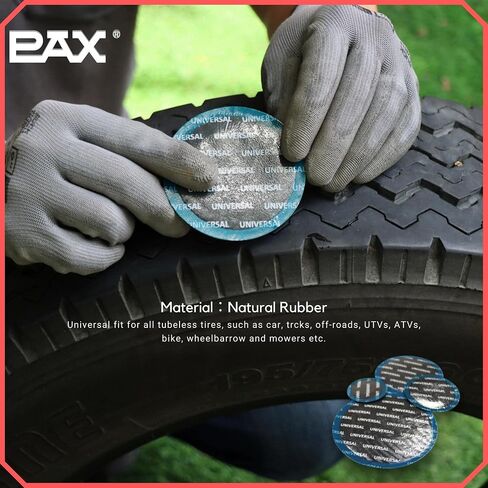 PAX 25 Pcs 60mm Round Universal Tire and Tube Patch Repair Kits, for Radial and Bias Tires Truck, Tractor, Agricultural Vehicles, Motorcycle, BMX, ATVs, River Floating, Inflatable Rubber in Saudi Arabia