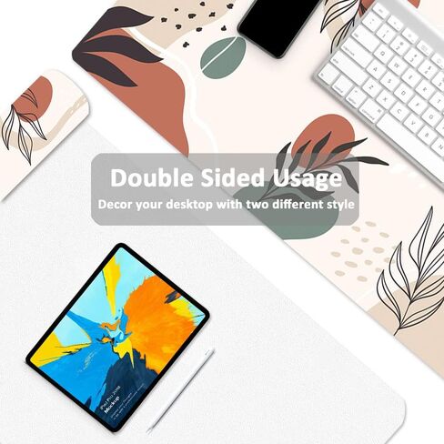 Desk Mat Desk Mouse Pad, Dual Side PU Leather Desk Pad for Keyboard and Mouse, Large Waterproof Desk Mat for Desktop, Desk Writing Mat for Office and Home (31.5''x15.8'', Green Marble) in Saudi Arabia
