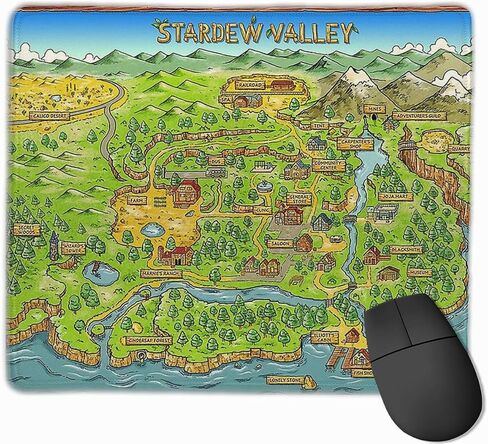 لوحة ماوس كمبيوتر Stardew Valley Map لوحة ماوس كمبيوتر محمول بحافة مخيطة مقاس 11.8 بوصة × 9.8 بوصة in Saudi Arabia