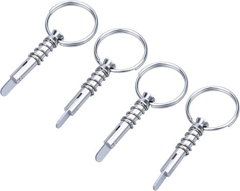 دبوس بيميني العلوي سريع الفك بقطر 1/4 بوصة، دبوس علوي بيميني مع كاميرا إسقاط وزنبرك 316 من الفولاذ المقاوم للصدأ، الطول الإجمالي 2 بوصة، الطول القابل للاستخدام 1.2 بوصة، أجهزة بحرية، حزمة من 4 قطع in Kuwait