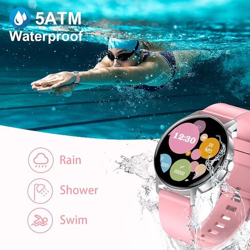 Tinwoo Smart Watch(40mm),Fitness Tracker for Men Women,Supports Qi Wireless Charging,Customizable Watch Faces,5ATM Waterproof Activity Tracker with Heart Rate,Blood Oxygen,Compatible iPhone Android in Saudi Arabia