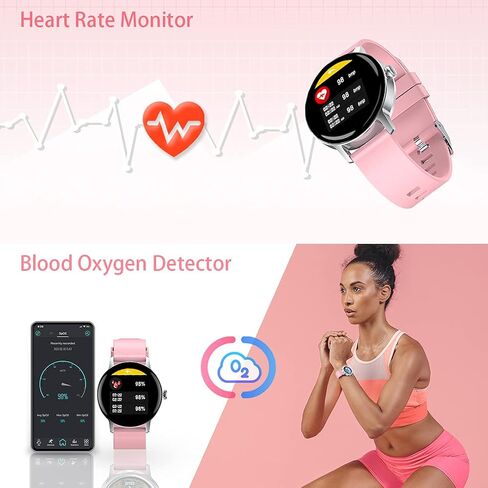 Tinwoo Smart Watch(40mm),Fitness Tracker for Men Women,Supports Qi Wireless Charging,Customizable Watch Faces,5ATM Waterproof Activity Tracker with Heart Rate,Blood Oxygen,Compatible iPhone Android in Saudi Arabia