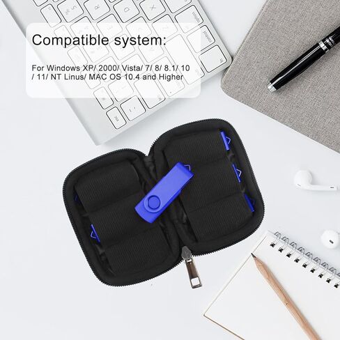 5 عبوات من محركات أقراص فلاش USB سعة 16 جيجابايت مع محولات وحافظة USB C USB Micro، ومحركات أقراص الإبهام للتخزين والنسخ الاحتياطي (أزرق) in Kuwait