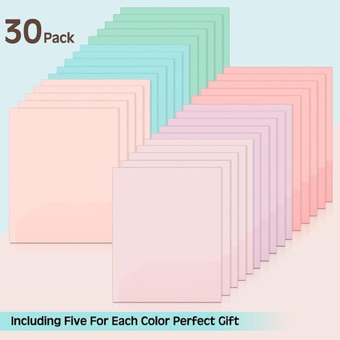 Ctosree 30 Pcs Plastic Pastel Folders with Pockets, Muted Colors Plastic 2 Pocket File Folders Pack, Heavy Duty Folders with Pockets for Teachers,Students,Office and School,Letter Size,6 Colors in Saudi Arabia