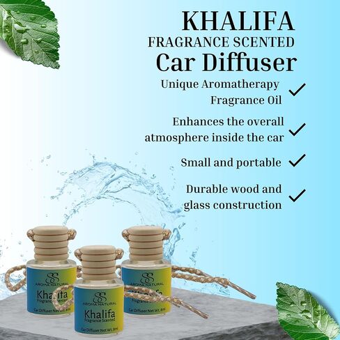 Khalifa Men's Cologne Inspired Scent Car Diffuser | Car Air Freshener 8ml | Long-Lasting Car Diffuser | Handmade Air Freshener | Fragrance Diffuser For Car and Home in Saudi Arabia