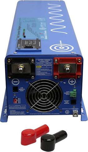 AIMS Power PICOGLF60W48V120V شاحن عاكس جيبي نقي، عاكس 6000 واط 110 فولت مرحلة واحدة، زيادة 18000 واط لمدة 20 ثانية - قدرة زيادة 3 مرات، محدد أولوية البطارية، كتلة طرفية in Kuwait