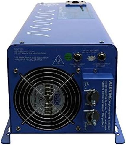 AIMS Power PICOGLF60W48V120V شاحن عاكس جيبي نقي، عاكس 6000 واط 110 فولت مرحلة واحدة، زيادة 18000 واط لمدة 20 ثانية - قدرة زيادة 3 مرات، محدد أولوية البطارية، كتلة طرفية in Kuwait